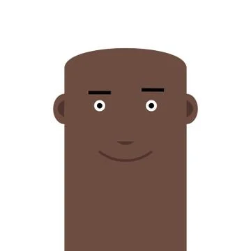 Flat face bald joyful man avatar vector character Stock Illustration