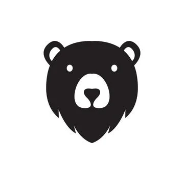Flat face black honey bear logo design vector graphic symbol icon illustrat.. Stock Illustration