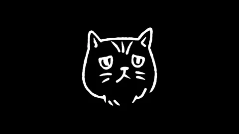 Flat-Face Cat Cartoon Icon Stock Footage 345592878