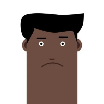 Flat face stylish angry man avatar vector character Stock Illustration