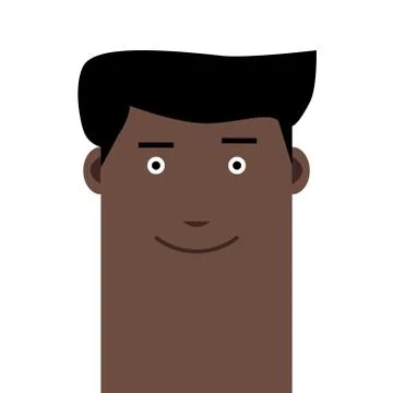 Flat face stylish joyful man avatar vector character Stock Illustration