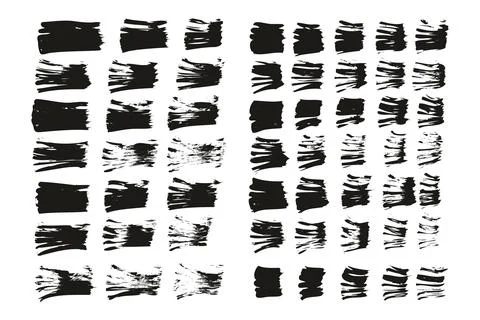 Flat Fan Brush Hand Drawn Thin Straight Lines Mix High Detail Background Mix Set Stock Illustration