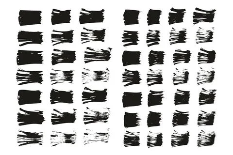 Flat Fan Brush Hand Drawn Thin Straight Lines Mix High Detail Background Mix Set Stock Illustration