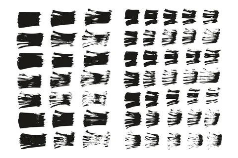 Flat Fan Brush Hand Drawn Thin Straight Lines Mix High Detail Background Mix Set Stock Illustration