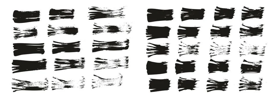 Flat Fan Brush Hand Drawn Thin Straight Lines Mix High Detail Background Mix Set Stock Illustration
