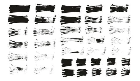 Flat Fan Brush Hand Drawn Thin Straight Lines Mix High Detail Background Mix Set イラスト素材