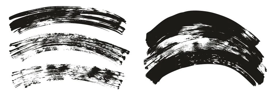 Flat Fan Brush Regular Curved Background Mix High Detail Abstract Vector Stock Illustration