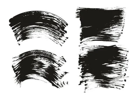 Flat Fan Brush Regular Curved &amp; Long Background Mix High Detail Abstract Vector Stock Illustration