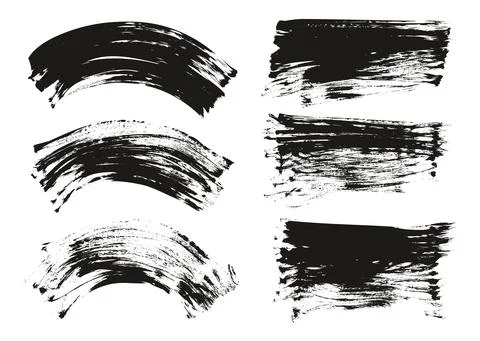 Flat Fan Brush Regular Curved &amp; Long Background Mix High Detail Abstract Vector Illustrazione stock