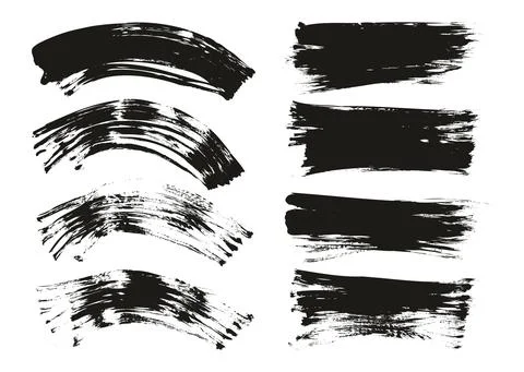 Flat Fan Brush Regular Curved &amp; Long Background Mix High Detail Abstract Vector Illustrazione stock