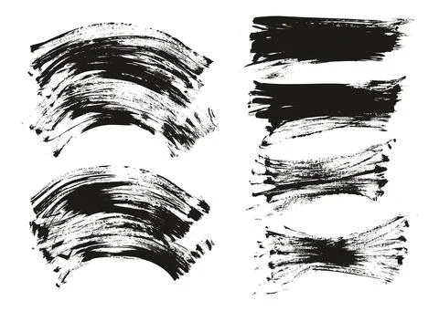 Flat Fan Brush Regular Curved &amp; Long Background Mix High Detail Abstract Vector Stock Illustration
