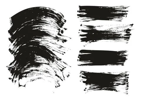 Flat Fan Brush Regular Curved &amp; Long Background Mix High Detail Abstract Vector Stock Illustration