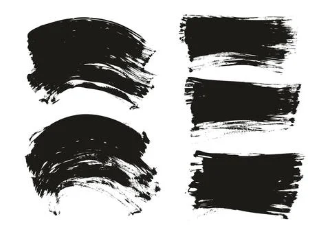 Flat Fan Brush Regular Curved &amp; Long Background Mix High Detail Abstract Vector Stock Illustration