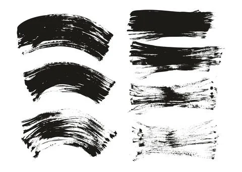 Flat Fan Brush Regular Curved &amp; Long Background Mix High Detail Abstract Vector Stock Illustration