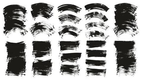 Flat Fan Brush Regular Curved &amp; Long Background Mix High Detail Abstract Vector Stock Illustration