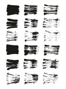 Flat Fan Brush Regular Straight Lines High Detail Abstract Vector MEGA Set Stock Illustration
