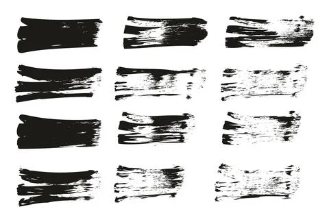Flat Fan Brush Regular Straight Lines High Detail Abstract Vector MEGA Set Stock Illustration