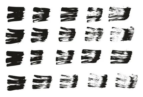 Flat Fan Brush Regular Straight Lines High Detail Abstract Vector MEGA Set Stock Illustration