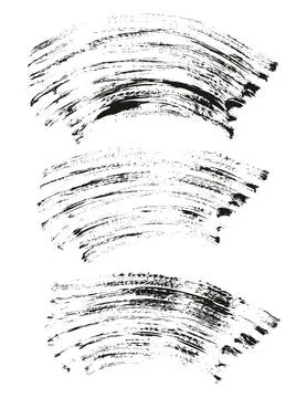 Flat Fan Brush Thick Curved Background High Detail Abstract Vector Stock Illustration