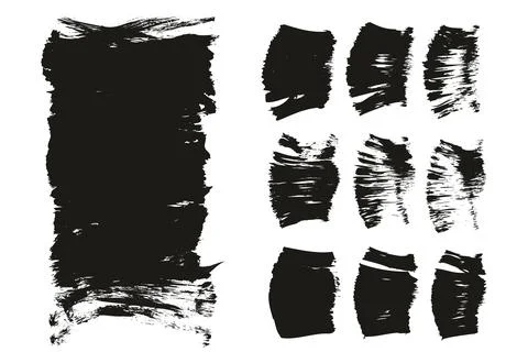Flat Fan Brush Thick Long Background &amp; Straight Lines Mix High Detail Abstract Stock Illustration