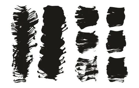 Flat Fan Brush Thick Short Background Mix High Detail Abstract Vector Stock Illustration