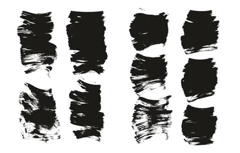 Flat Fan Brush Thick Short Background Mix High Detail Abstract Vector Stock Illustration