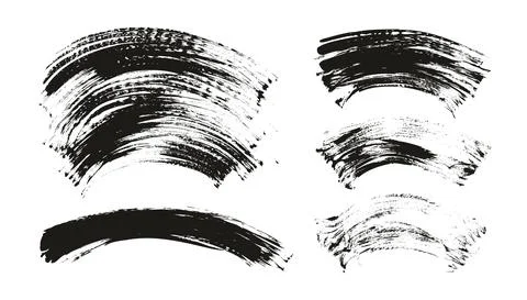 Flat Fan Brush Thin Curved Background Mix High Detail Abstract Vector Illustrazione stock