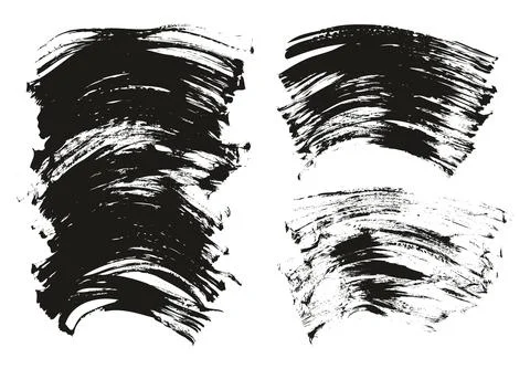 Flat Fan Brush Thin Curved Background Mix High Detail Abstract Vector Stock Illustration