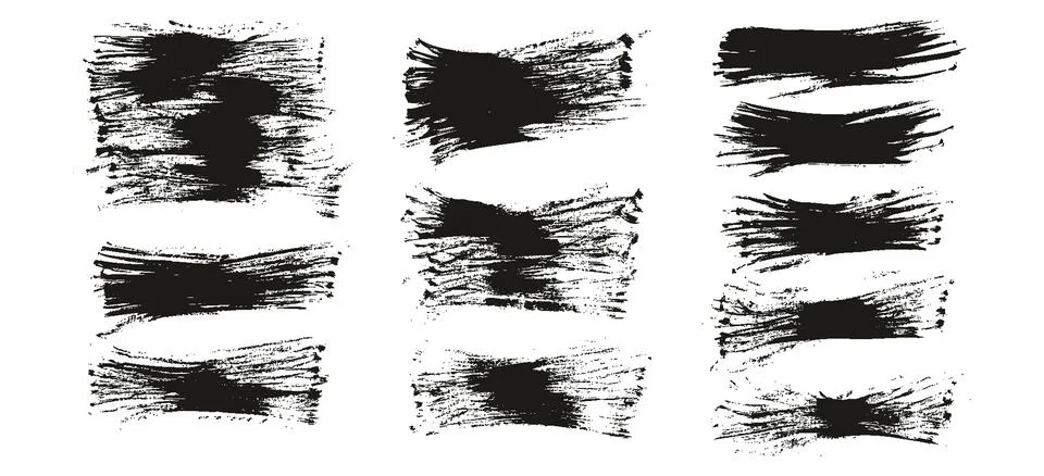 Flat Fan Brush Thin Long Background High Detail Abstract Vector Background Set Illustrazione stock
