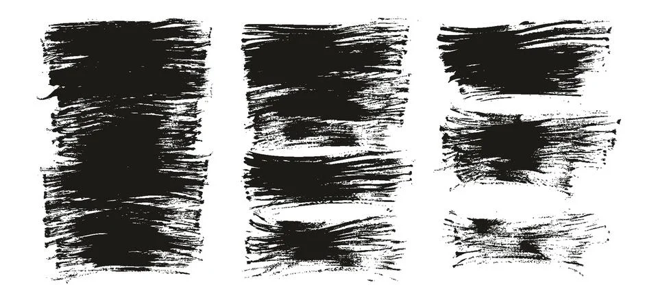 Flat Fan Brush Thin Long Background High Detail Abstract Vector Background Set Illustrazione stock