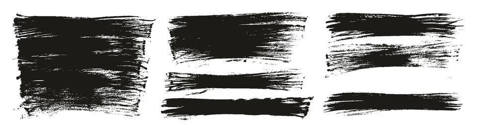 Flat Fan Brush Thin Long Background High Detail Abstract Vector Background Set Stock Illustration