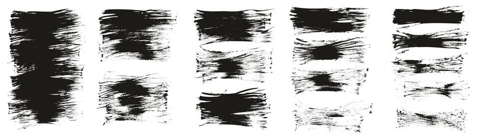 Flat Fan Brush Thin Long Background High Detail Abstract Vector Background Set Illustrazione stock