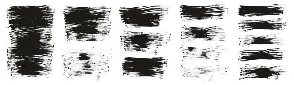 Flat Fan Brush Thin Long Background High Detail Abstract Vector Background Set Illustrazione stock