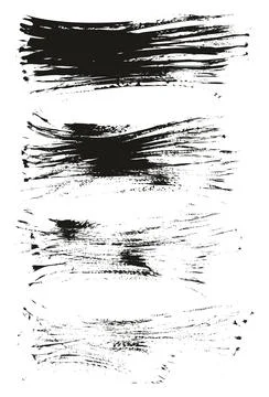 Flat Fan Brush Thin Long Background High Detail Abstract Vector Background Set Stock Illustration