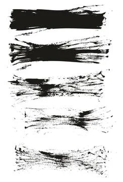 Flat Fan Brush Thin Long Background High Detail Abstract Vector Background Set Illustrazione stock