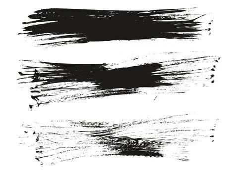 Flat Fan Brush Thin Long Background High Detail Abstract Vector Background Set Stock Illustration