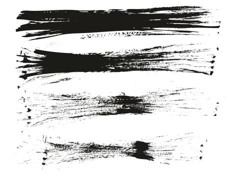 Flat Fan Brush Thin Long Background High Detail Abstract Vector Background Set Stock Illustration