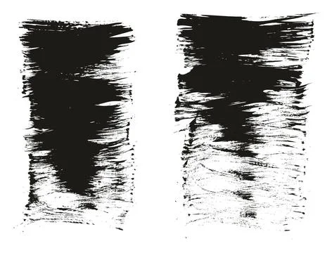 Flat Fan Brush Thin Long Background High Detail Abstract Vector Background Set Stock Illustration