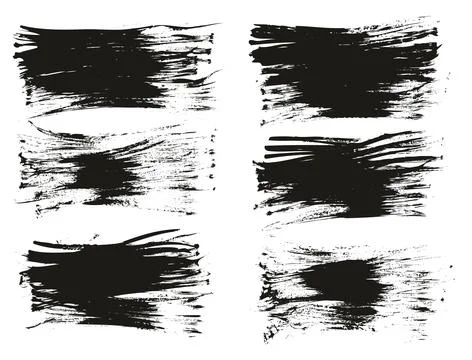 Flat Fan Brush Thin Long Background High Detail Abstract Vector Background Set Illustrazione stock