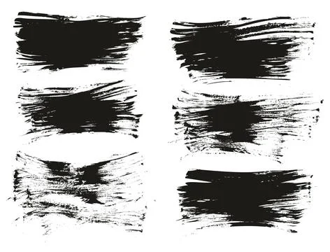 Flat Fan Brush Thin Long Background High Detail Abstract Vector Background Set Stock Illustration