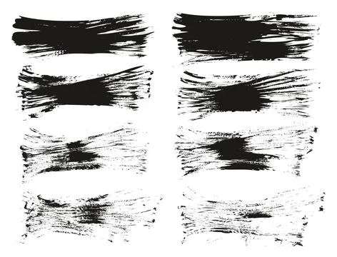 Flat Fan Brush Thin Long Background High Detail Abstract Vector Background Set Stock Illustration