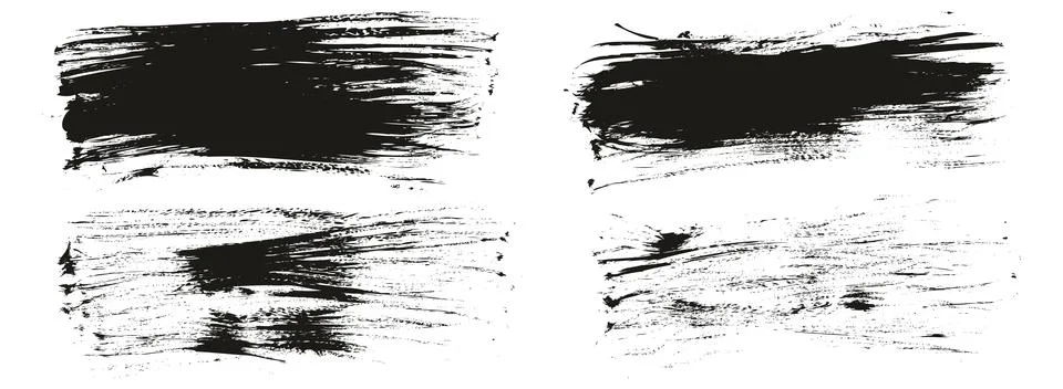 Flat Fan Brush Thin Long Background High Detail Abstract Vector Background Set Illustrazione stock