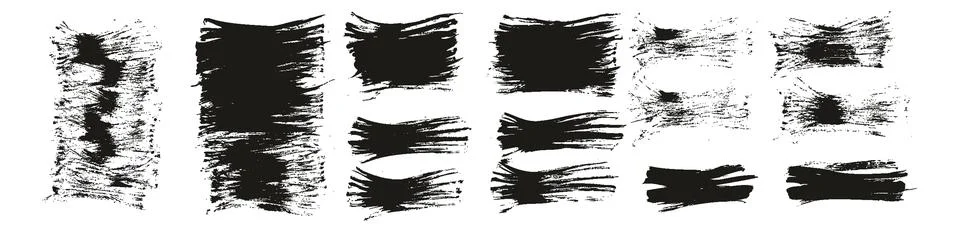Flat Fan Brush Thin Short Background High Detail Abstract Vector MEGA Set Stock Illustration