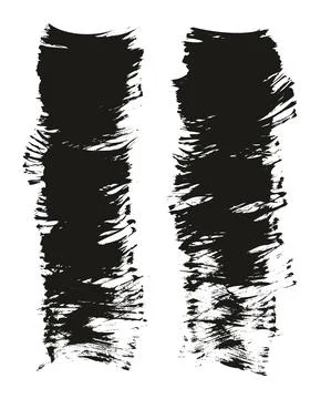 Flat Fan Brush Thin Short Background High Detail Abstract Vector MEGA Set Stock Illustration