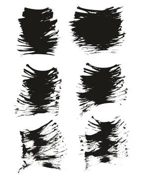Flat Fan Brush Thin Short Background High Detail Abstract Vector MEGA Set Stock Illustration