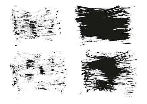 Flat Fan Brush Thin Short Background High Detail Abstract Vector MEGA Set Illustrazione stock
