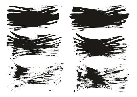 Flat Fan Brush Thin Short Background High Detail Abstract Vector Background Set Stock Illustration