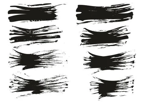 Flat Fan Brush Thin Short Background High Detail Abstract Vector Background Set Stock Illustration