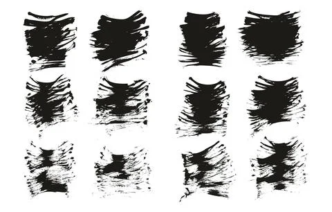 Flat Fan Brush Thin Short Background High Detail Abstract Vector Background Set Stock Illustration