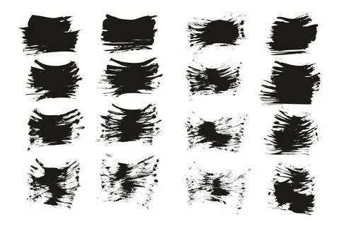 Flat Fan Brush Thin Short Background High Detail Abstract Vector Background Set Stock Illustration